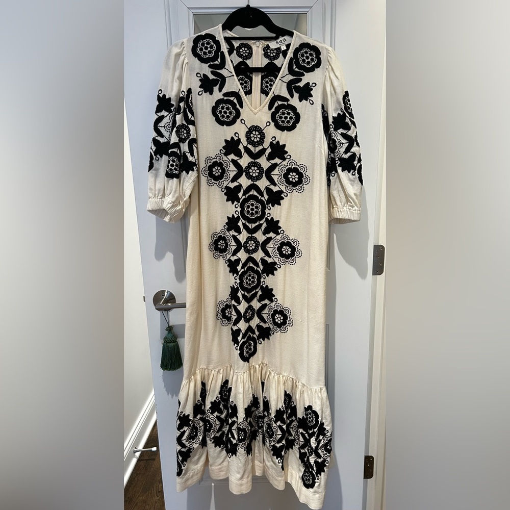 SEA New York Black embroidered dress
